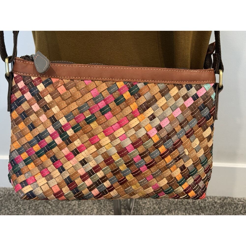 Ameri Leather Stella Woven Crossbody Shoulder Bag… - image 2